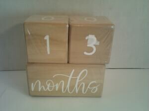 Hobby Lobby Baby blocks for milestone age photos New with tags